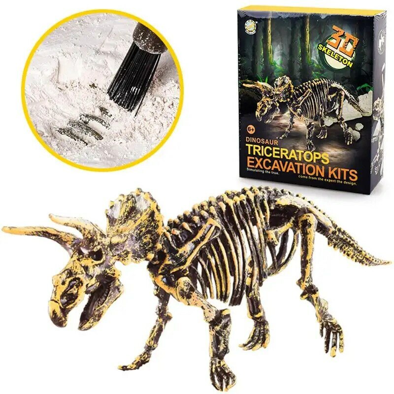 Kits de excavación de dinosaurios para niños, juguetes de dinosaurios, Kit educativo de ciencia, regalo para niños, cesta de Pascua, embutidores de medias, ciencia