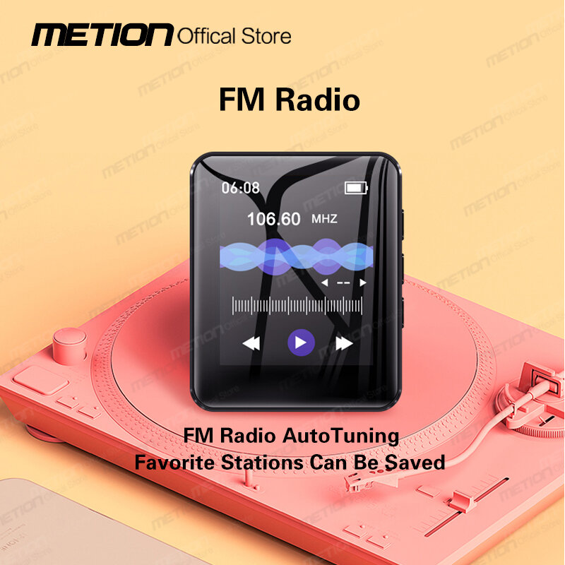 Музыкальный проигрыватель MP3, портативный, Bluetooth, с сенсорным экраном 1,8 дюймов, MP3 проигрывателем, FM, шагомером, будильник