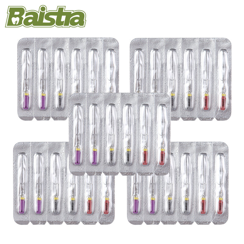 Baistra 치과 핸드 사용 C 파일, 엔도 근관 25mm #6 #8 #10 스테인레스 스틸 근관 파일, 치과 기기, 5 박스