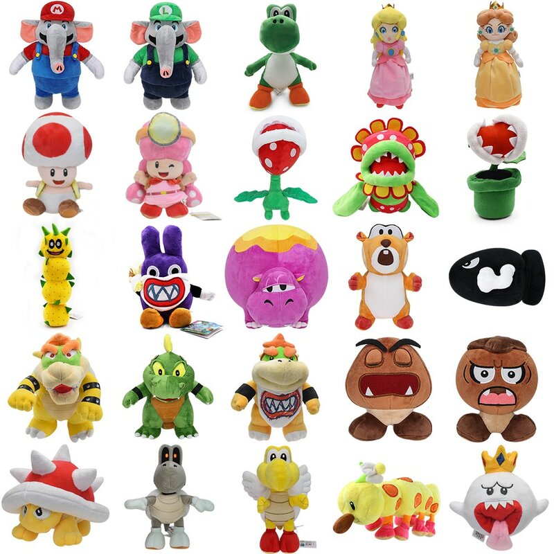 Super Mario Bros. Wonder Plush Toy Mairo Luigi Princess Peach Daisy Toad Toadette Yoshi Soft Stuffed Dolls Nabbit Skedaddlers