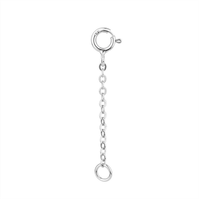 Cadena extensora de Collar de plata de ley 925 para pulsera DIY, tobillera, suministros de joyería artesanal, accesorios de materiales, 2/4 piezas