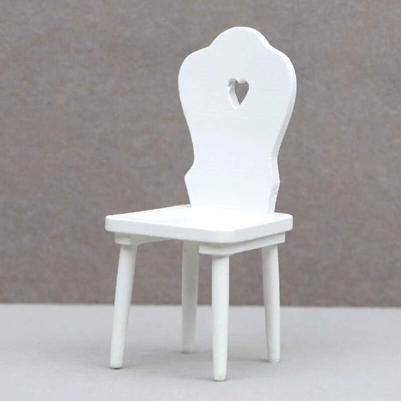 1 szt. 1:12 domek dla lalek miniaturowy Love krzesło Model taboret dekoracja mebli zabawka lalka akcesoria do domu