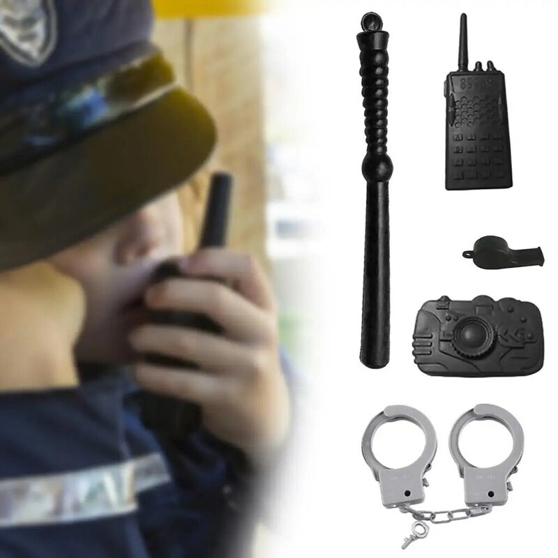 5 Pieces Police Pretend Play Accessory Halloween Police Costume for Halloween Parties Carnival Performance Show Role Play