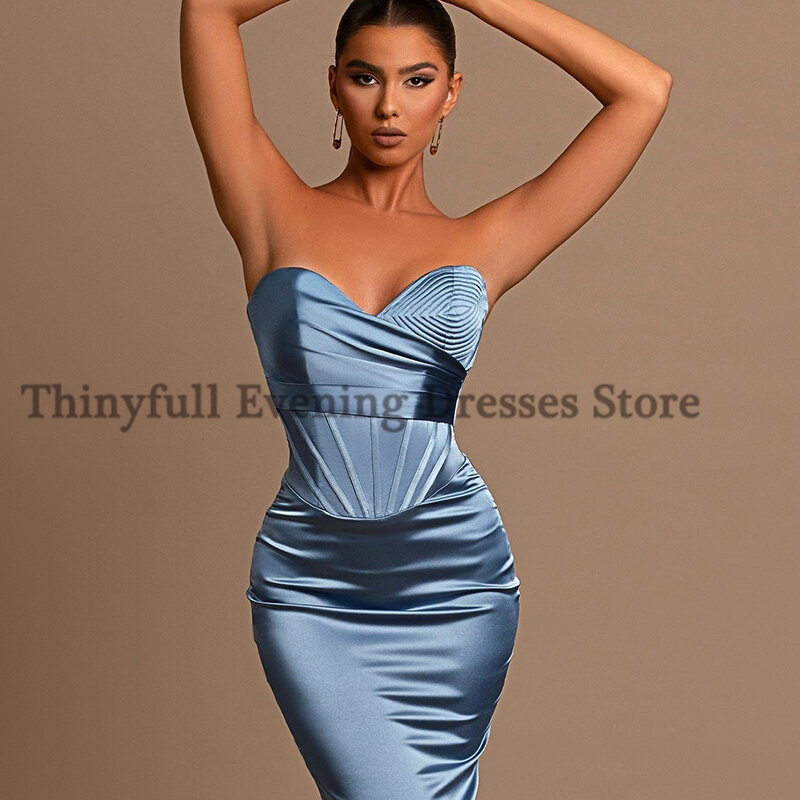 Thinyfull 2023 Mermaid suknie balowe Sexy Sweetheart wieczorowa koktajlowa suknie na przyjęcie Arabia saudyjska dubaj piętro długość Plus rozmiar