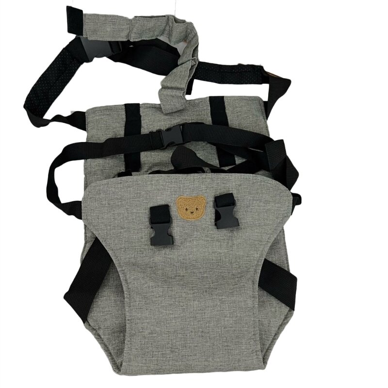 F62D dessin animé ours broderie bébé siège harnais ceinture universelle bébé ceinture sécurité pliable chaise haute sangle
