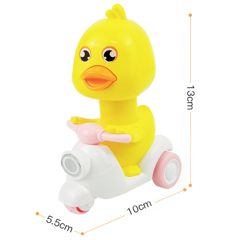 1Pcs Cute Animal Toy Interactive Inertia Railed Toy Car Educational Toys For Kids Gift Fashion Cartoon Duck Models Motorcycle