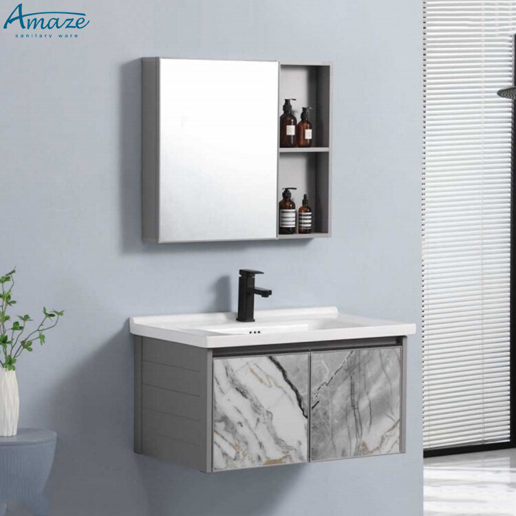 Factory Wholesale Hotel Sales Hot Modern Bathroom Vanity Sink Wall Mounted Bathroom Mirror Cabinet Set