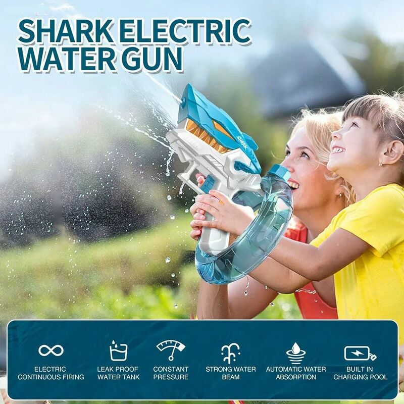 Kids Shark Toys Hand-held Spray Water Toy Outdoor Beach Sports Toy Rechargeable Summer Water Toys Wrist Spray Water Toy