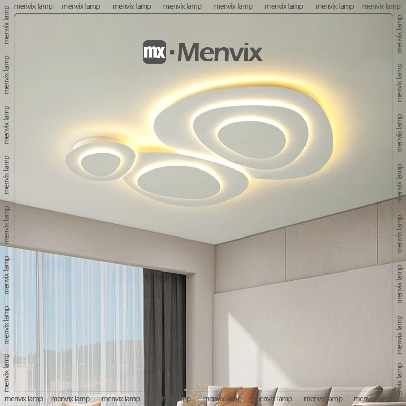 Lâmpada do teto LED para sala de estar, quarto, jantar, luminárias interiores, leite branco, vento Luminaria, Home Decor, luminária