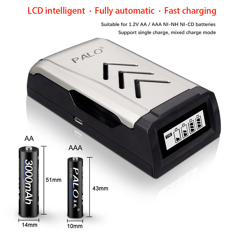 PALO 100% oryginalny 1.2V AA akumulatory 3000mAh Ni-MH AA akumulator do aparatu Anti-dropping zabawka samochód
