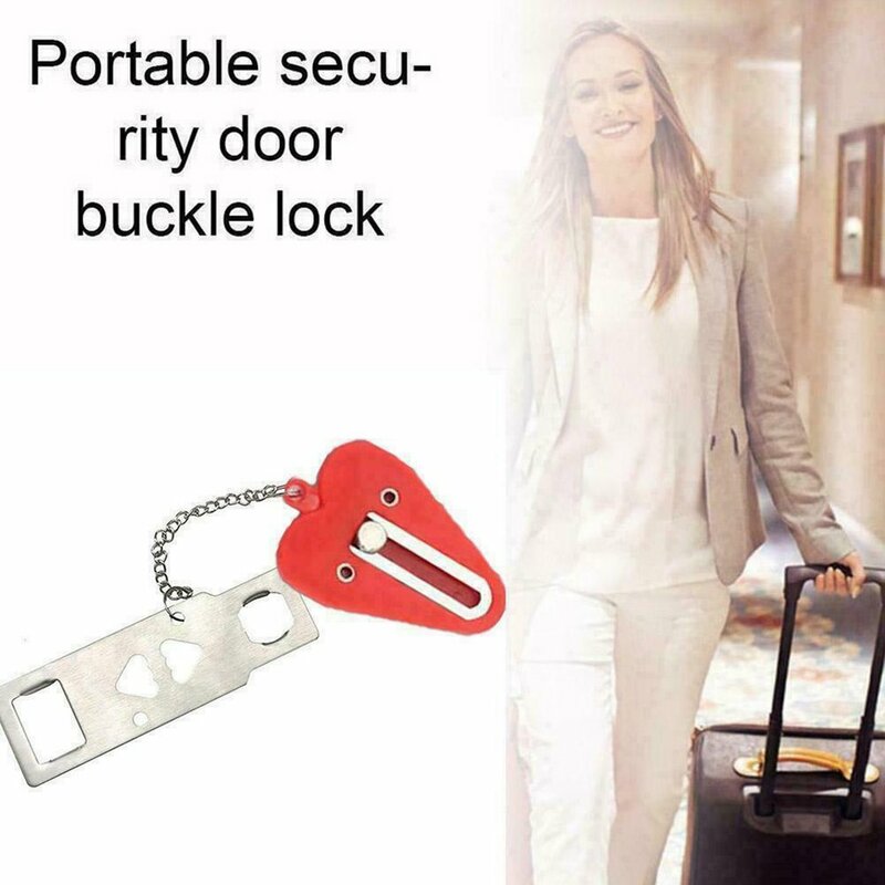 Hot Newest Portable Double Hole Security Door Locker Door Lock Travel Lockdown Locks For Traveling Hotel Home Apartment College