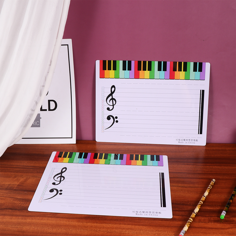 Musical Notes Boards Dry Erase Staff Music Lap White Board Piano Finger Simulation Practice Guide Teaching Aid Note Chart