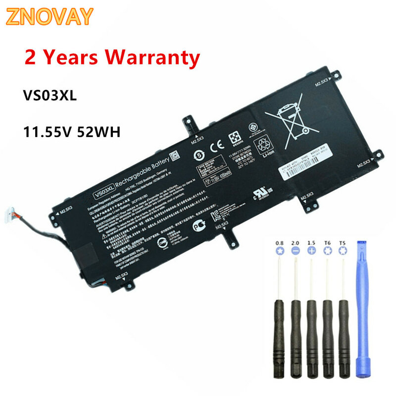 Zhova-hp envy、vs03xl、11.55v、52wh、15-as、15-as014wm、849047-541タブレット、vs03xl用のラップトップバッテリー