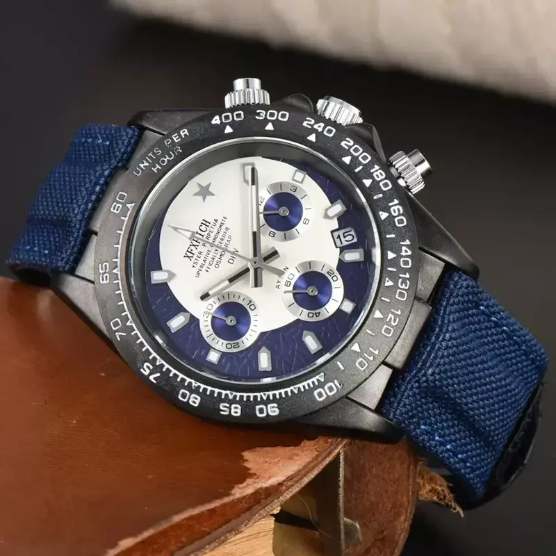 Najlepsze modne zegarki marki dla męskie wielofunkcyjne zegarek chronograf kwarcowy luksusowe automatyczne datowanie AAA + męskie zegary