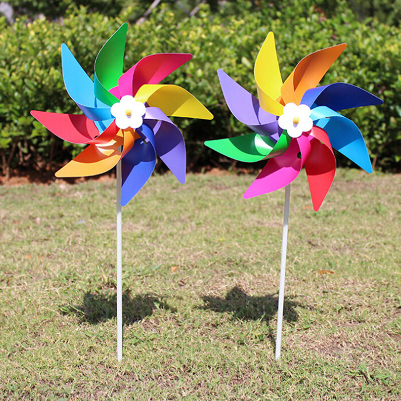 Garden Yard Party Camping Windmill Wind Spinner Ornament Decoration Kids Toy Colorful Outdoor Toys for Kids