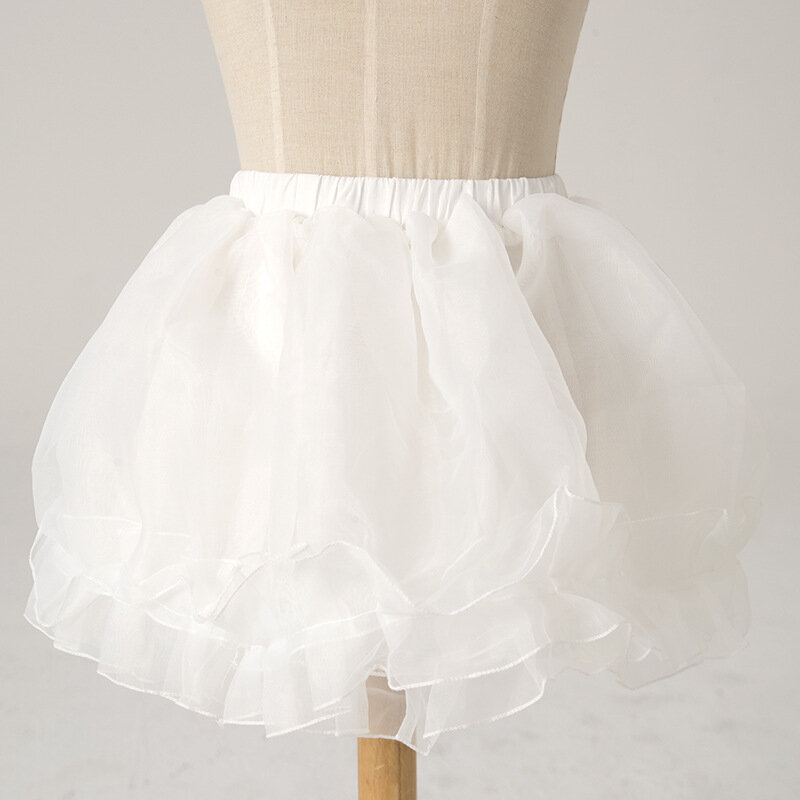 2024 anak-anak tanpa tulang lembut kain kasa halus rok Organza gaun Formal rok dukungan Lolita lapisan Lolita Petticoat Underskirt