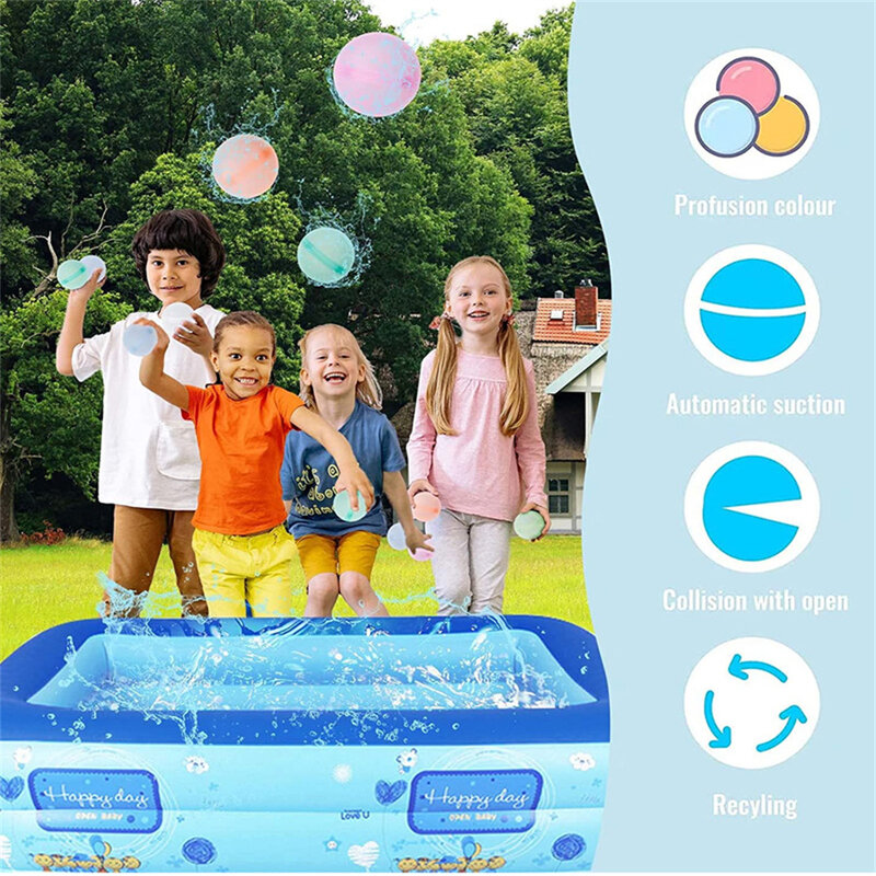 Dapat digunakan kembali balon air bola dewasa anak-anak musim panas kolam renang silikon pertempuran air bermain kolam renang bom air permainan