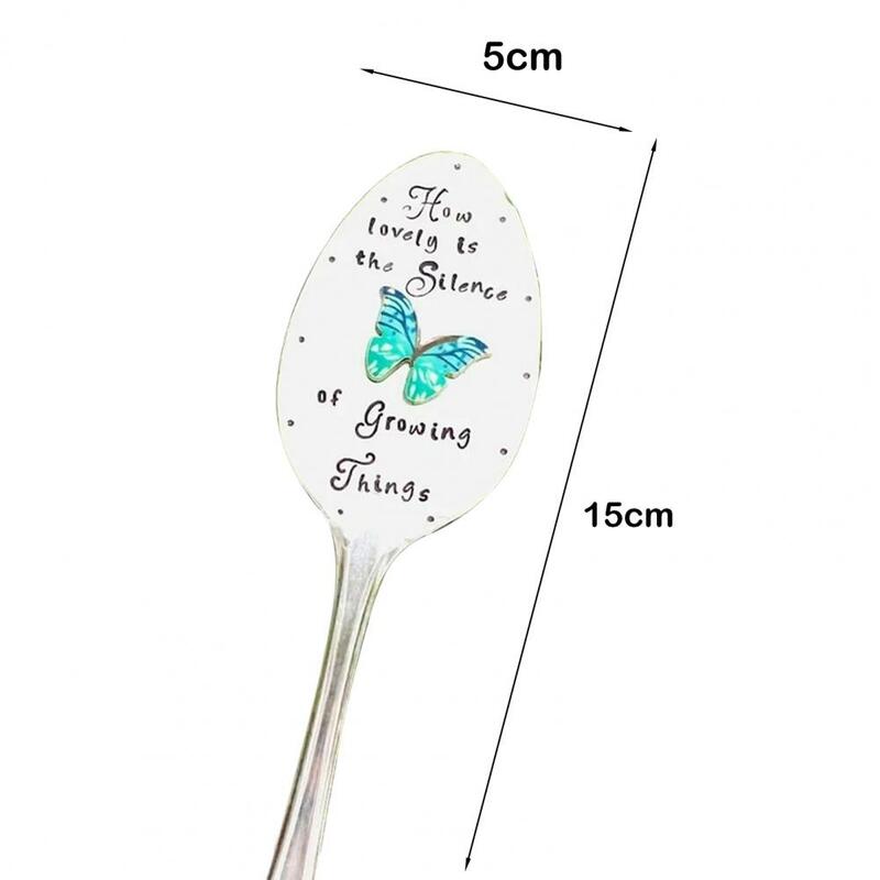 Flower Bed Marker Herb Marker Stick Cartoon Bee Decor Stainless Flowerpot Marker Spoon Stake for Home Garden Plant Decoration