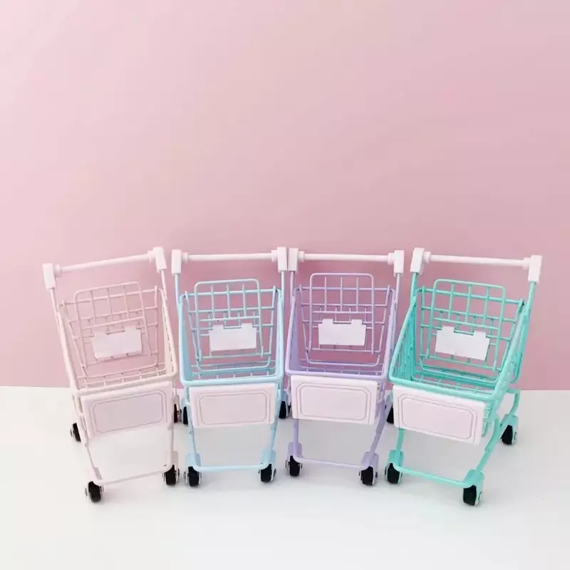Mini carrito de compras de simulación para niños, carrito de mano de supermercado, juguete artesanal, carrito de utilidad de compras, almacenamiento, soporte de juguete, regalos para niños