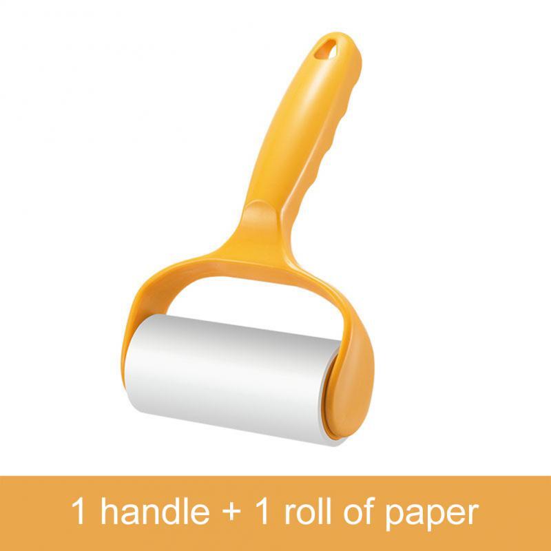 With Handle Dust Wiper Pet Hair Clothes Carpet Tousle Remover Paper Sticky Roller Dust Remover Replaceable Cleaner Brush