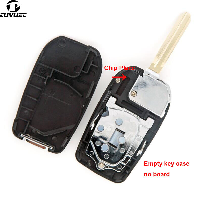 Cangkang Kunci Kosong Modifikasi Casing Kunci Remote Lipat Flip untuk Toyota RAV4 Wish Camry Hiac Corolla Hilux Fortuner