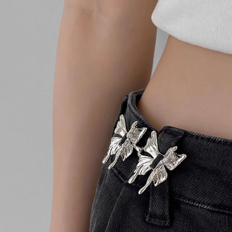 1 paar Metall Jeans Knopf Druckknöpfen Abnehmbare Hosen Clips Tasten Pins DIY Taille Spanner Kleidung Schnallen Nähen Werkzeuge