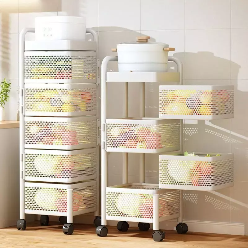 Estantería giratoria extraíble para cocina, vegetales y frutas multifuncional para estante de almacenamiento, instalación en el hogar