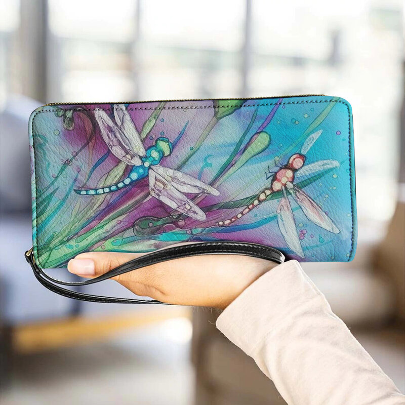 Fancy Butterfly Print Custom Ladies Purse Painted Personalized PU Leather mini Popular Personalized кошелек брендовый люкс
