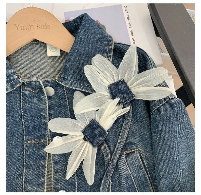Frühling Herbst Mädchen Jeans Mäntel Dekoration Mode Jacke für 2-7 Jahre Kinder Outdoor Wind breaker Outwear Kinder Jeans