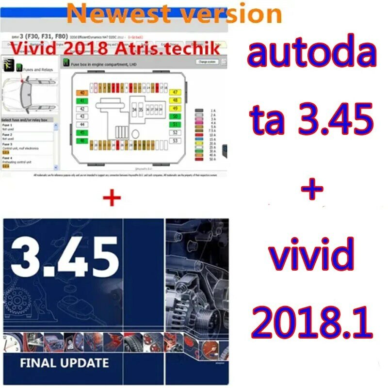 2024 Горячее предложение AutoData 3,45 автомобильное программное обеспечение + яркий Рабочий стол Atris-Stakis Technik 2018,01 в Многоязычный польский испанский Link HDD