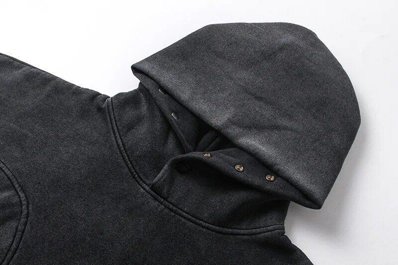 Men's Vintage Oversized Hip Hop Hoodies Washed Retro Sweatshirt Fashion Harajuku Loose Fit Y2K Pullover Hoody Tops