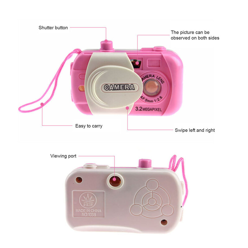 어린이용 미니 시뮬레이션 프로젝션 카메라, 플라스틱 시뮬레이션 디지털 카메라 장난감, 귀여운 동물 프로젝션 패턴 카메라 장난감.