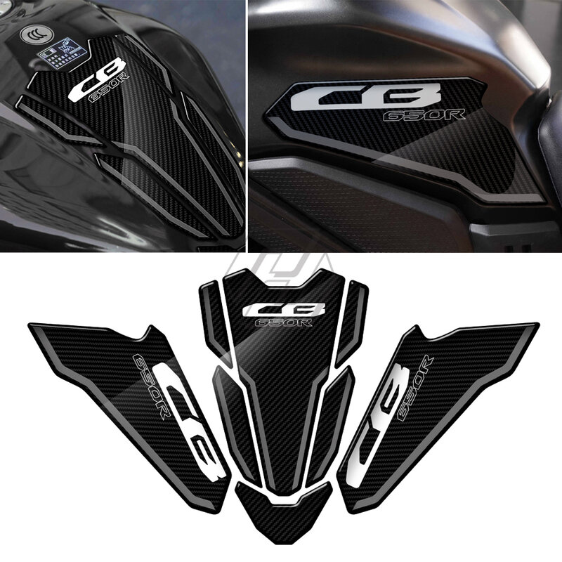 Pegatina 3D de aspecto de carbono para motocicleta, calcomanías para Honda CB650R, 2021-2022