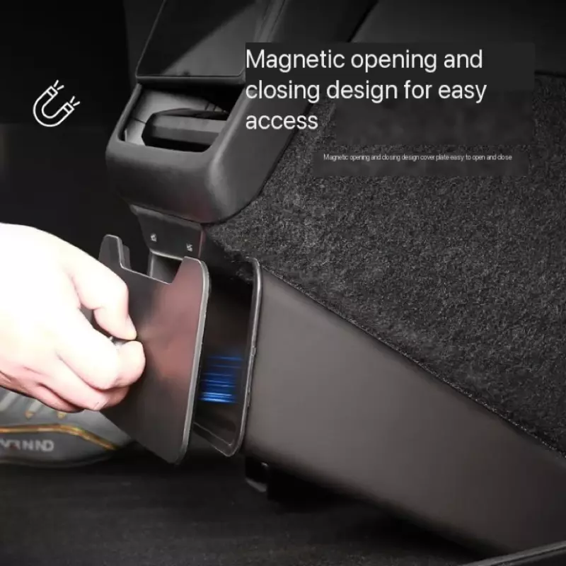 Rücksitz Aufbewahrung sbox für neue Tesla Modell 3 Highland 2024 Rücksitz Magnet Saug Mülleimer Müll mit Deckel Autozubehör