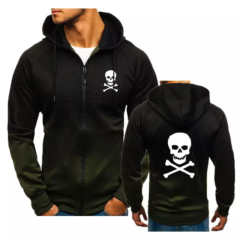 Vintage y2k Men's hoodie Fashion casual brand high-end men's hoodie jacket Skull print 2024 Spring men's hoodie clothing