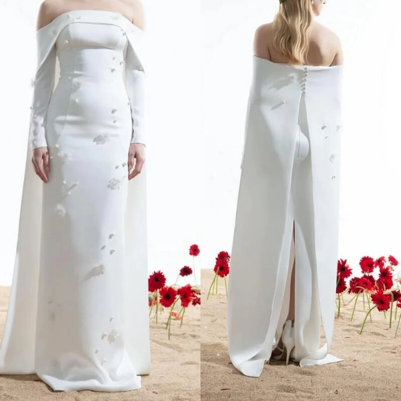 Suknia balowa saudyjski bal balowy Jiayigong prosty, modny wieczór z odkrytymi ramionami
