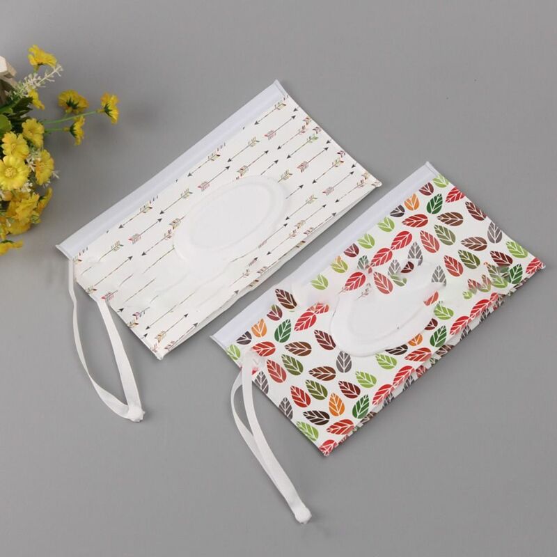 2Pcs EVA Wet Wipes Bag Infant Supplies Leaf Pattern Wet Wipe Pouch Reusable Eco-friendly Tissue Box Outdoor Useful Tissue Box