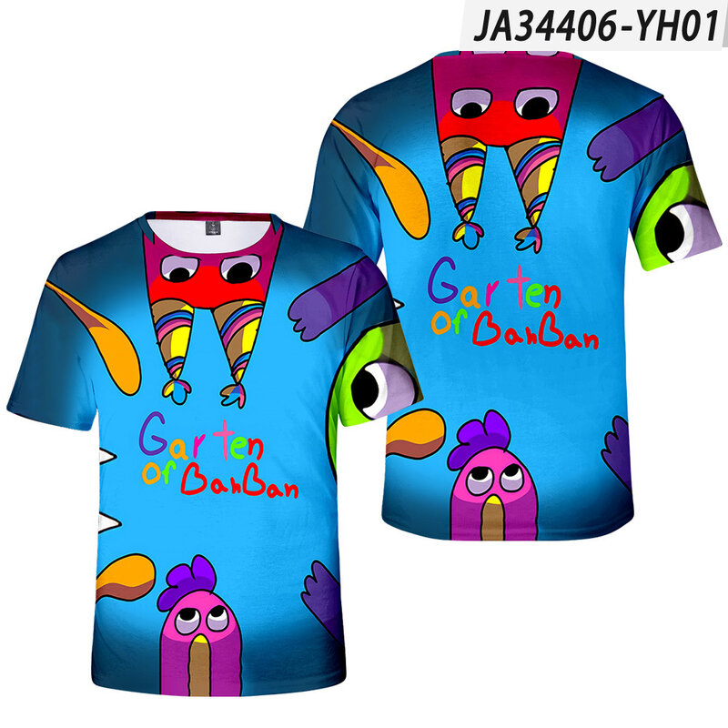 New Game Garten of BanBan Kids T-shirt Banban Garden Print T Shirt Cartoon Funny O-Neck T Shirt Children Summer Clothes Tee Top