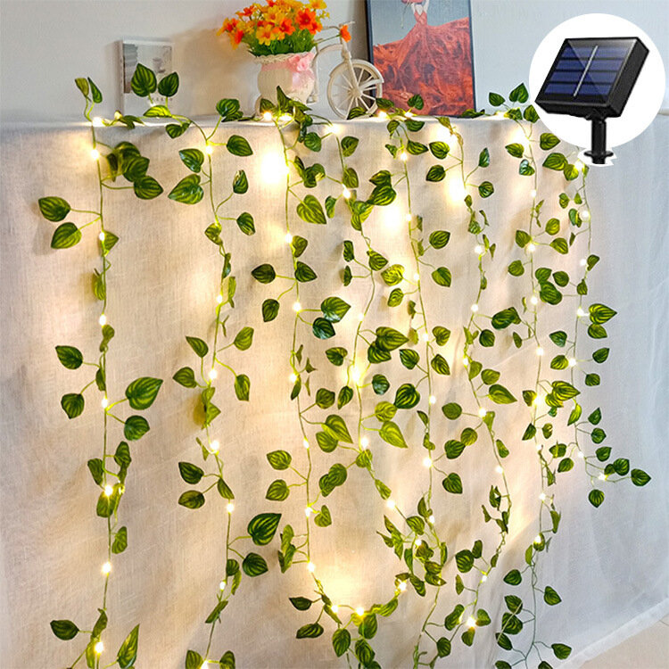 Lampki 10m 100LED /5M 50 lampy solarne LED Maple Leaf wodoodporna zewnętrzna girlanda lampa słoneczna boże narodzenie do dekoracji ogrodu