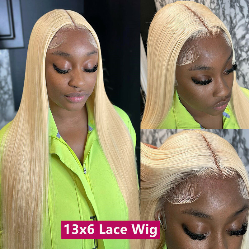 613 HD 13x6 Straight Lace Front Hair Wig For Black Women PrePlucked Glueless Wig 30 36 38 Inch Brazilian Bone Straight Color