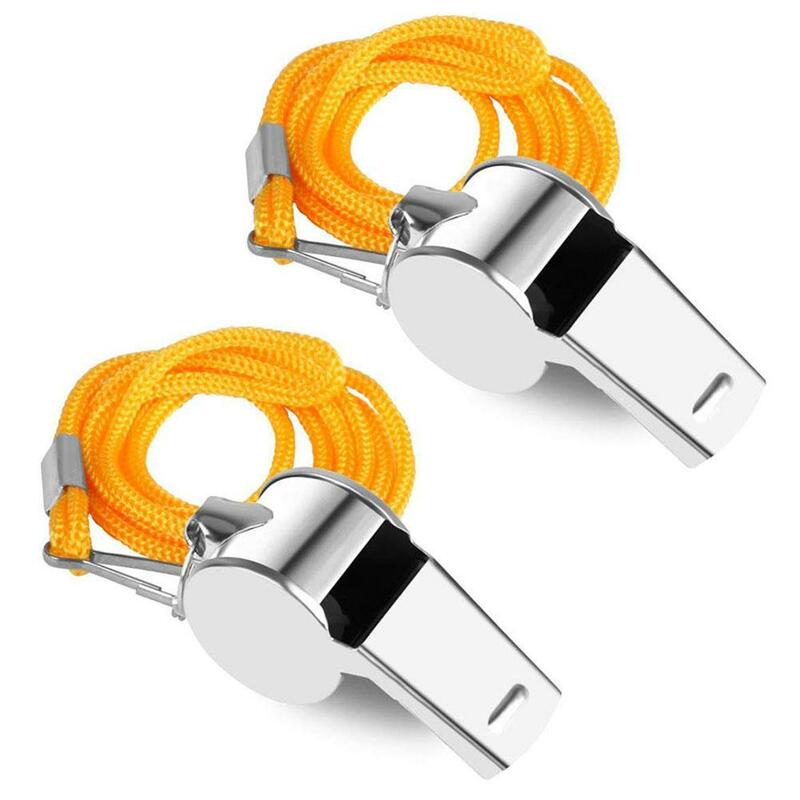 2Pcs Sports Training Whistles With Lanyard First Aid Loud Crisp Sound Whistle For Sports Referees