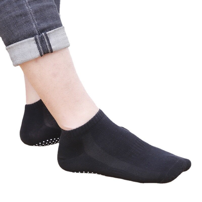 ถุงเท้ากันลื่นสำหรับผู้ชาย1คู่, ถุงเท้ากันลื่นระบายอากาศทำจากผ้าฝ้ายสำหรับพิลาทิสยิมฟิตเนสขนาด39-44