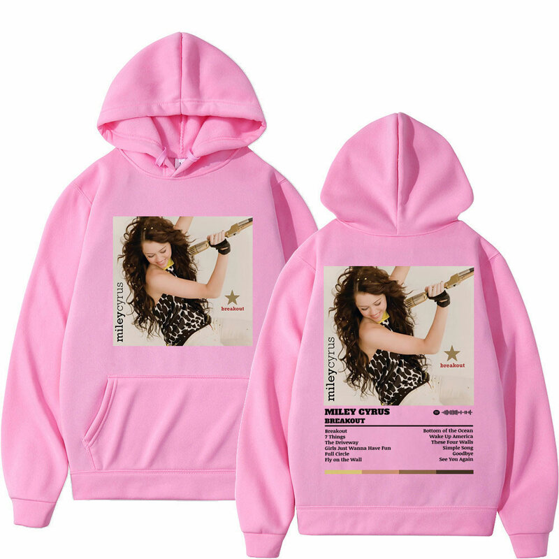 Hot Singer Miley Cyrus Music Album Printed Hoodie Men's Women's High Quality Fleece Sweatshirts Street Fashion Trend Pullovers