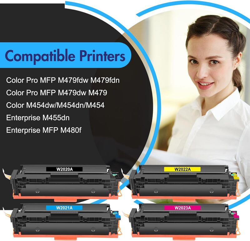 INFITONER 414A Toner Cartridges 4 Pack (with Chip) Compatible Replacement for HP 414A 414X W2020A for HP Color Pro MFP
