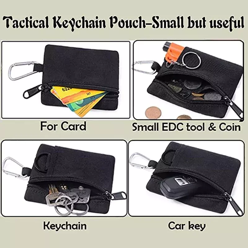 حزام صغير والعتاد EDC جيب حقيبة سلسلة المفاتيح التكتيكية ، محفظة النقود المعدنية ، حامل بطاقة الهوية ، مفتاح فوب السيارة ، حالة الخصر ، المحفظة ، حزمة سماعة الأذن