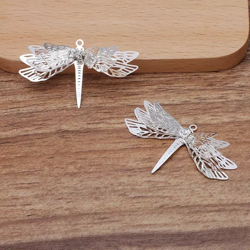BoYuTe (10 Pieces/Lot) 45*26MM Metal Brass Filigree Dragonfly Pendant Diy Jewelry Accessories Handmade Materials