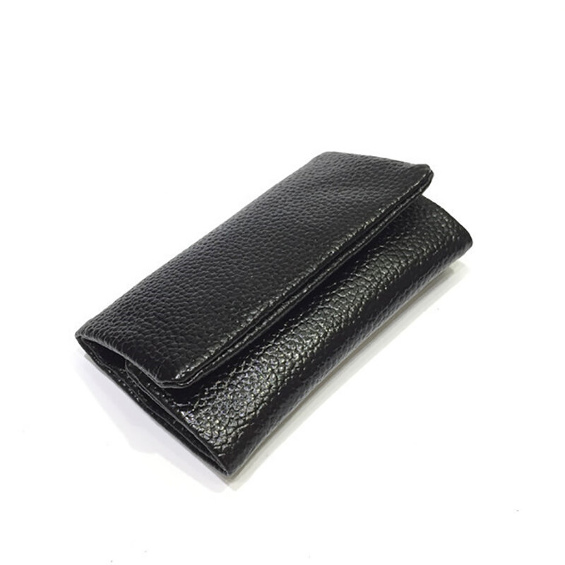 Saco de couro carta personalizada grátis, caso chave, porta-moedas, clipe de corrente com anel interno, carteira de couro de alta qualidade, nova moda