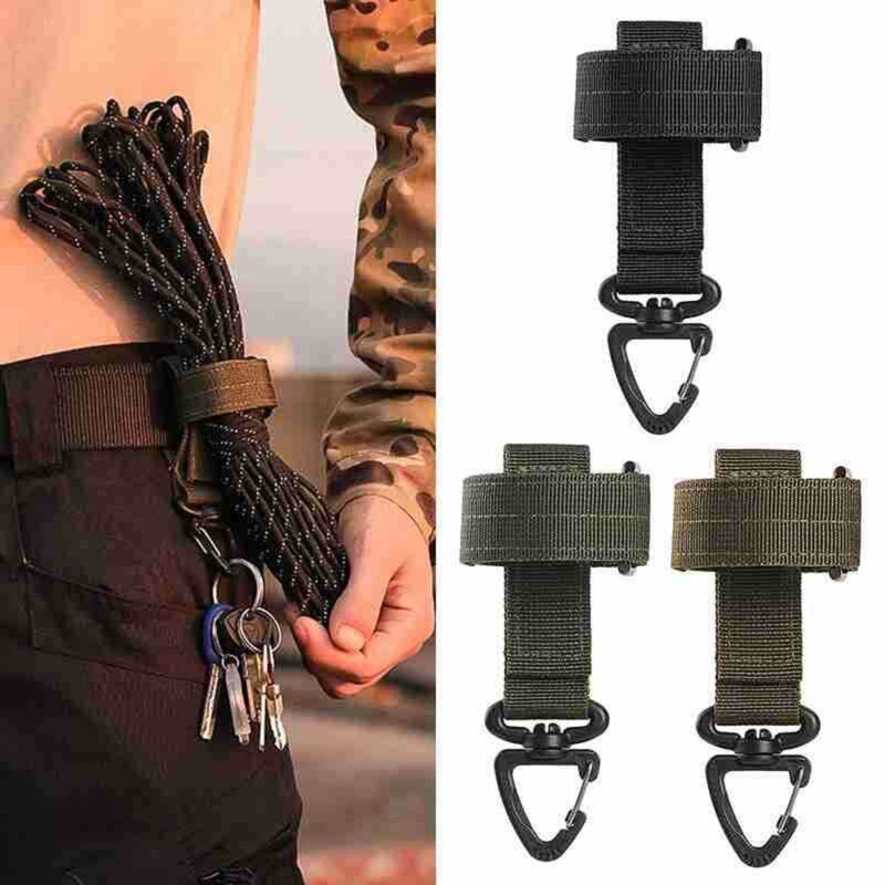 Multi-purpose ao ar livre tático engrenagem clipe seguro bolso cinto chaveiro webbing luvas suporte de corda militar acessórios ao ar livre
