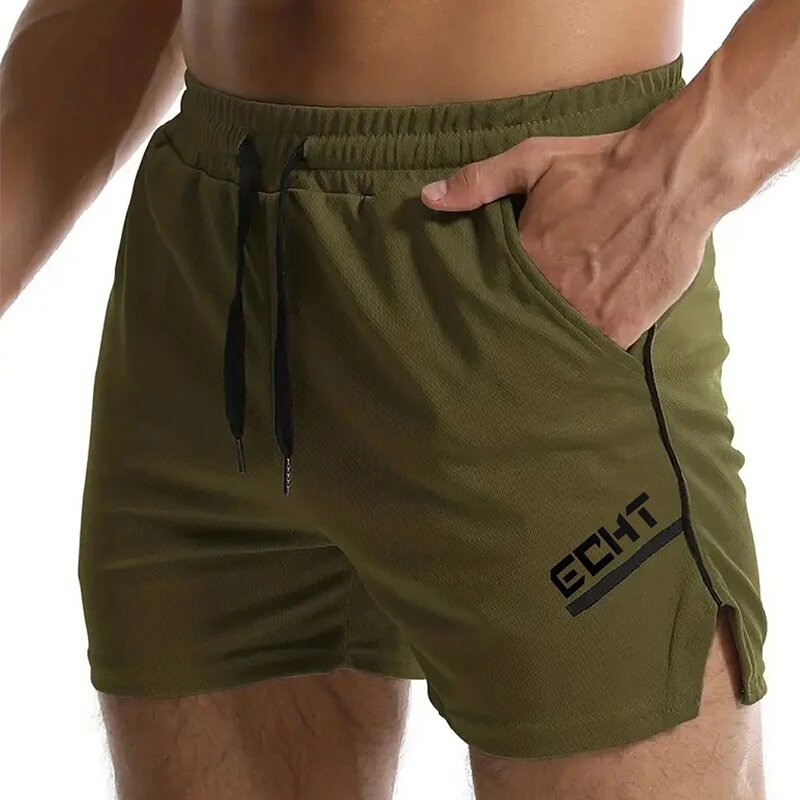 Pantalones cortos deportivos para hombre, Shorts de malla transpirable, secado rápido, ropa deportiva para gimnasio, playa, Verano