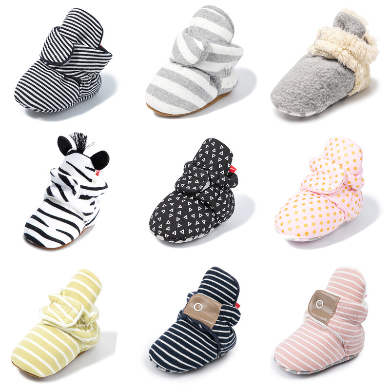 KIDSUN-zapatos de algodón antideslizantes para recién nacido, calcetín cálido, pelusa, suave, para primeros pasos, para la nieve, Unisex
